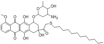 CAS 登录号:83291-66-1, 14-十二烷基-14-硫杂亚德里亚霉素