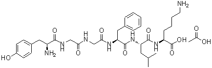 CAS 登录号：83404-43-7， L-酪氨酰甘氨酰甘氨酰-L-苯丙氨酰-L-亮氨酰-L-赖氨酸乙酸盐(1:1)