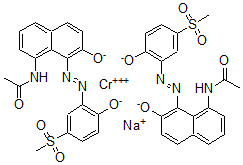 CAS#: 83562-94-1, Bis[N-[7-Hydroxy-8-[[2-Hydroxy- 5-(Methylsulfonyl)Phenyl]Azo]-1-Naphthalenyl ]Acetamidato(2-)]-Chromate(1-) Sodium