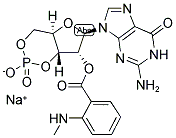 CAS 登录号：83707-15-7， 鸟苷环-3',5'-(磷酸氢酯) 2'-[2-(甲基氨基)苯甲酸酯]