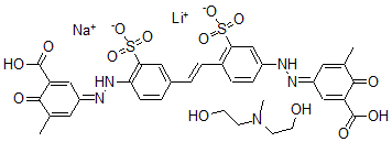 CAS#: 83783-99-7, 5,5'-[Vinylenebis[(3-Sulpho-p-Phenylene)Azo]]Bis[3-Methylsalicylic] Acid, Lithium Sodium Salt, Compound With 2,2'-(Methylimino)Diethanol
