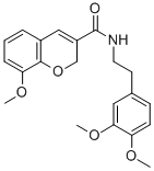 CAS 登录号:83823-31-8, N-(2-(3,4-二甲氧基苯基)乙基)-8-甲氧基-2H-1-苯并吡喃-3-甲酰胺