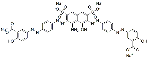 CAS#: 83846-57-5, 3,3'-[(1-Amino-8-Hydroxy-3,6-Disulfo-2,7-Naphthalenediyl)Bis(Azo-4,1-Phenyleneazo)]Bis[6-Hydroxy-Benzoic Acid] Tetrasodium Salt