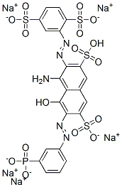 CAS#: 83968-58-5, Pentasodium Hydrogen-4-Amino-3-((2,5-Disulphonatophenyl)Azo)-5-Hydroxy-6-((3-Phosphonatophenyl)Azo)Naphthalene-2,7-Disulphonate