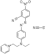 CAS 登录号：84000-84-0， 1-{2-[{4-[(2-氰基-4-硝基苯基)偶氮]苯基}(乙基)氨基]乙基}吡啶鎓硫氰酸盐