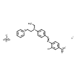 CAS 登录号：84041-73-6， 1-{2-[{4-[(2-氯-4-硝基苯基)偶氮]苯基}(乙基)氨基]乙基}吡啶鎓氢硫酸盐(1:1:1)