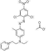 CAS 登录号：84051-85-4， 1-{2-[{4-[(2,6-二氯-4-硝基苯基)偶氮]-3-甲基苯基}(乙基)氨基]乙基}吡啶鎓乙酸盐
