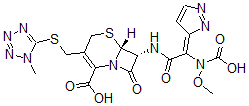 CAS#: 84080-55-7, (6R,7R)-7-[[(2Z)-2-(Carboxymethoxyamino)-2-Pyrazol-3-Ylidene-Acetyl]Amino]-3-[(1-Methyltetrazol-5-Yl)Sulfanylmethyl]-8-Oxo-5-Thia-1-Azabicyclo[4.2.0]Oct-2-Ene-2-Carboxylic Acid