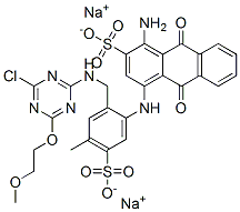CAS#: 84100-76-5, Disodium 1-Amino-4-[[2-[[[4-Chloro-6-(2-Methoxyethoxy)-1,3,5-Triazin-2-Yl]Amino]Methyl]-4-Methyl-5-Sulphonatophenyl]Amino]-9,10-Dihydro-9,10-Dioxoanthracene-2-Sulphonate