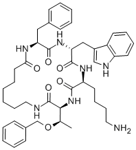 CAS 登录号：84211-54-1， 环(7-氨基庚酰-苯丙氨酰-D-色氨酰-赖氨酰-[O-苄基]苏氨酰)