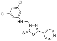 CAS#: 84249-82-1, 3-(((3,5-Dichlorophenyl)Amino)Methyl)-5 -(4-Pyridinyl)-1,3,4-Oxadiazole-2(3H)-Thione