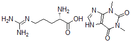 CAS 登录号：84331-66-8， (2S)-2-氨基-5-(二氨基亚甲基氨基)戊酸 1,3-二甲基-7H-嘌呤-2,6-二酮