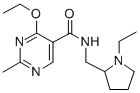CAS 登录号：84332-33-2， 4-乙氧基-N-((1-乙基-2-吡咯烷基)甲基)-2-甲基-5-嘧啶甲酰胺