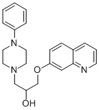 CAS 登录号：84344-75-2， 4-苯基-alpha-((7-喹啉基氧基)甲基)-1-哌嗪乙醇