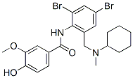CAS#: 84461-99-4, N-(2,4-Dibromo-6-((cyclohexylmethylamino)methyl)phenyl)-4-hydroxy-3-methoxybenzamide