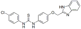 CAS 登录号：84483-97-6， 3-[4-(1H-苯并咪唑-2-基甲氧基)苯基]-1-(4-氯苯基)硫脲