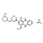 CAS#: 84522-19-0, 1-Amino-4-(methylamino)-N-{1-[(3-methylcyclohexyl)amino]propyl}-9,10-dioxo-9,10-dihydro-2-anthracenecarboxamide acetate (1:1)