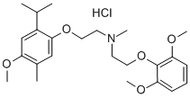 CAS 登录号：84541-64-0， N-[2-(2,6-二甲氧基苯氧基)乙基]-2-(4-甲氧基-5-甲基-2-丙-2-基苯氧基)-N-甲基乙胺盐酸盐