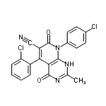 CAS#: 848944-82-1, 5-(2-Chlorophenyl)-8-(4-chlorophenyl)-2-methyl-4,7-dioxo-1,4,7,8-tetrahydropyrido[2,3-d]pyrimidine-6-carbonitrile