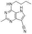 CAS 登录号:84905-66-8, 4-(丁基氨基)-2-甲基-5H-吡咯并(3,2-d)嘧啶-7-甲腈