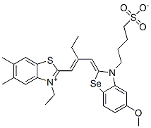 CAS 登录号：85050-03-9， 3-乙基-2-[2-[[5-甲氧基-3-(4-磺基丁基)-2(3H)-苯并硒唑亚基]甲基]-1-丁烯基]-5,6-二甲基-苯并噻唑鎓内盐
