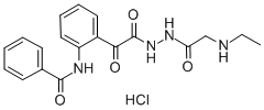 CAS 登录号：85080-17-7， 2-(苯甲酰基氨基)-alpha-氧代-苯乙酸 2-((乙胺)乙酰基)酰肼盐酸盐