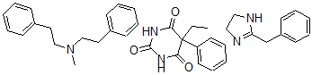 CAS#: 85099-49-6, 5-Ethyl-5-phenyl-2,4,6(1H,3H,5H)-Pyrimidinetrione mixt. with 4,5-dihydro-2-(phenylmethyl)-1H-imidazole and N-methyl-N-(2-phenylethyl)benzeneethanamine