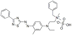 CAS#: 85187-93-5, Benzyl[2-[Ethyl[4-[(3-Phenyl-1,2,4-Thiadiazol-5-Yl)Azo]-M-Tolyl]Amino]Ethyl]Dimethylammonium Hydrogen Sulphate