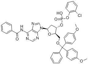 CAS#: 85381-22-2, N-benzoyl-5-O-(bis(4-methoxyphenyl)phenylmethyl)-2-deoxy-3-Adenylic acid mono(2-chlorophenyl) ester compd. with N,N-diethylethanamine