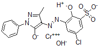 CAS 登录号：85443-60-3， [5-氯-3-[(4,5-二氢-3-甲基-5-氧代-1-苯基-1H-吡唑-4-基)偶氮]-2-羟基苯磺酸基(3-)]羟基铬酸(1-)氢