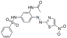 CAS 登录号：85508-40-3， N-[2-[(5-硝基噻唑-2-基)偶氮]-5-[(苯基磺酰基)氨基]苯基]乙酰胺