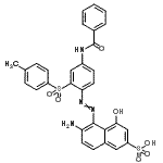 CAS#: 85650-66-4, 6-Amino-5-({4-(benzoylamino)-2-[(4-methylphenyl)sulfonyl]phenyl}diazenyl)-4-hydroxy-2-naphthalenesulfonic acid