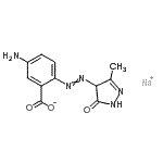 CAS#: 85720-93-0, Sodium 5-amino-2-[(3-methyl-5-oxo-4,5-dihydro-1H-pyrazol-4-yl)diazenyl]benzoate