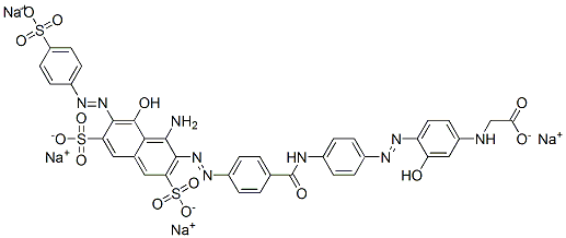 CAS#: 85750-09-0, Tetrasodium N-(4-((4-((4-((1-Amino-8-Hydroxy-3,6-Disulphonato-7-((4-Sulphonatophenyl)Azo)-2-Naphthyl)Azo)Benzoyl)Amino)Phenyl)Azo)-3-Hydroxyphenyl)Glycinate