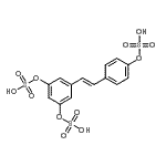 CAS 登录号：858187-22-1， 4-{(E)-2-[3,5-二(磺基氧基)苯基]乙烯基}苯基氢硫酸盐