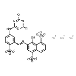 CAS 登录号：85959-03-1， 三钠3-({5-[(4,6-二氯-1,3,5-三嗪-2-基)氨基]-2-磺酸苯基}偶氮)-4-羟基-1,5-萘二磺酸酯