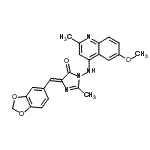 CAS 登录号：85986-84-1， (5Z)-5-(1,3-苯并二氧戊环-5-基亚甲基)-3-[(6-甲氧基-2-甲基-4-喹啉基)氨基]-2-甲基-3,5-二氢-4H-咪唑-4-酮