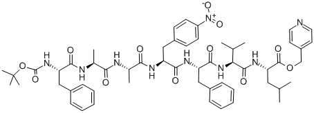 CAS 登录号：86063-97-0， 叔丁氧羰基-苯丙氨酰-丙氨酰-丙氨酰-4-硝基-苯丙氨酰-苯丙氨酰-缬氨酰-亮氨酸-吡啶-4-基甲基酯