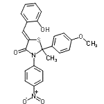 CAS 登录号：86128-76-9， (5Z)-5-(2-羟基苄亚基)-2-(4-甲氧基苯基)-2-甲基-3-(4-硝基苯基)-1,3-噻唑烷-4-酮