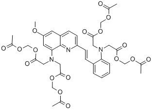CAS#: 86293-31-4, 8-Bis[Carboxymethyl]Amino-2-[2-(2-Bis[Carboxymethyl]-Aminophenyl)Ethenyl]-6-Methoxy-Quinoline Tetra[Acetoxymethyl] Ester