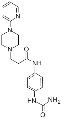 CAS 登录号：86523-79-7， N-[4-[(氨基羰基)氨基]苯基]-4-(2-吡啶基)-1-哌嗪丙酰胺