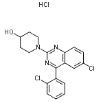 CAS 登录号：86892-32-2， 1-[6-氯-4-(2-氯苯基)-2-喹唑啉基]-4-哌啶醇盐酸盐(1:1)