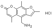 CAS 登录号：86996-93-2， 4-(氨基甲基)-2,5,9-三甲基-7H-呋喃并[3,2-g]苯并吡喃-7-酮盐酸盐(1:1)