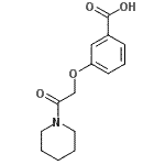 structure of CAS# 872196-57-1, 3-[2-Oxo-2-(1-piperidinyl)ethoxy]benzoic acid;3-(2-oxo-2-piperidin-1-ylethoxy)benzoic acid;3-(2-Oxo-2-piperidin-1-yl-ethoxy)-benzoic acid;3-(2-Oxo-2-piperidin-1-yl-ethoxy)-benzoicacid