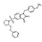 CAS#: 872254-32-5, 1-(4-Methoxybenzyl)-5-({(2S)-2-[(3-pyridinyloxy)methyl]-1-pyrrolidinyl}sulfonyl)-1H-indole-2,3-dione