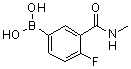 CAS 登录号：874219-19-9， [4-氟-3-(甲基氨基甲酰)苯基]硼酸