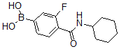 structure of CAS# 874289-11-9, B-[4-[(Cyclohexylamino)Carbonyl]-3-Fluorophenyl]-Boronic Acid;4-(Cylcohexylcarbamoyl)-3-Fluorobenzeneboronic Acid 95%;4-(Cyclohexylcarbamoyl)-3-Fluorobenzeneboronic Acid 95%;4-(Cylcohexylcarbamoyl)-3-Fluorobenzeneboronicacid95%