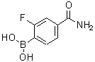 CAS 登录号：874289-22-2， (4-氨基甲酰-2-氟苯基)硼酸