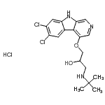 CAS#: 87603-36-9, 1-[(6,7-Dichloro-9H-beta-carbolin-4-yl)oxy]-3-[(2-methyl-2-propanyl)amino]-2-propanol hydrochloride (1:1)