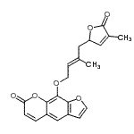 CAS#: 87838-97-9, 9-{[(2E)-3-Methyl-4-(4-methyl-5-oxo-2,5-dihydro-2-furanyl)-2-buten-1-yl]oxy}-7H-furo[3,2-g]chromen-7-one